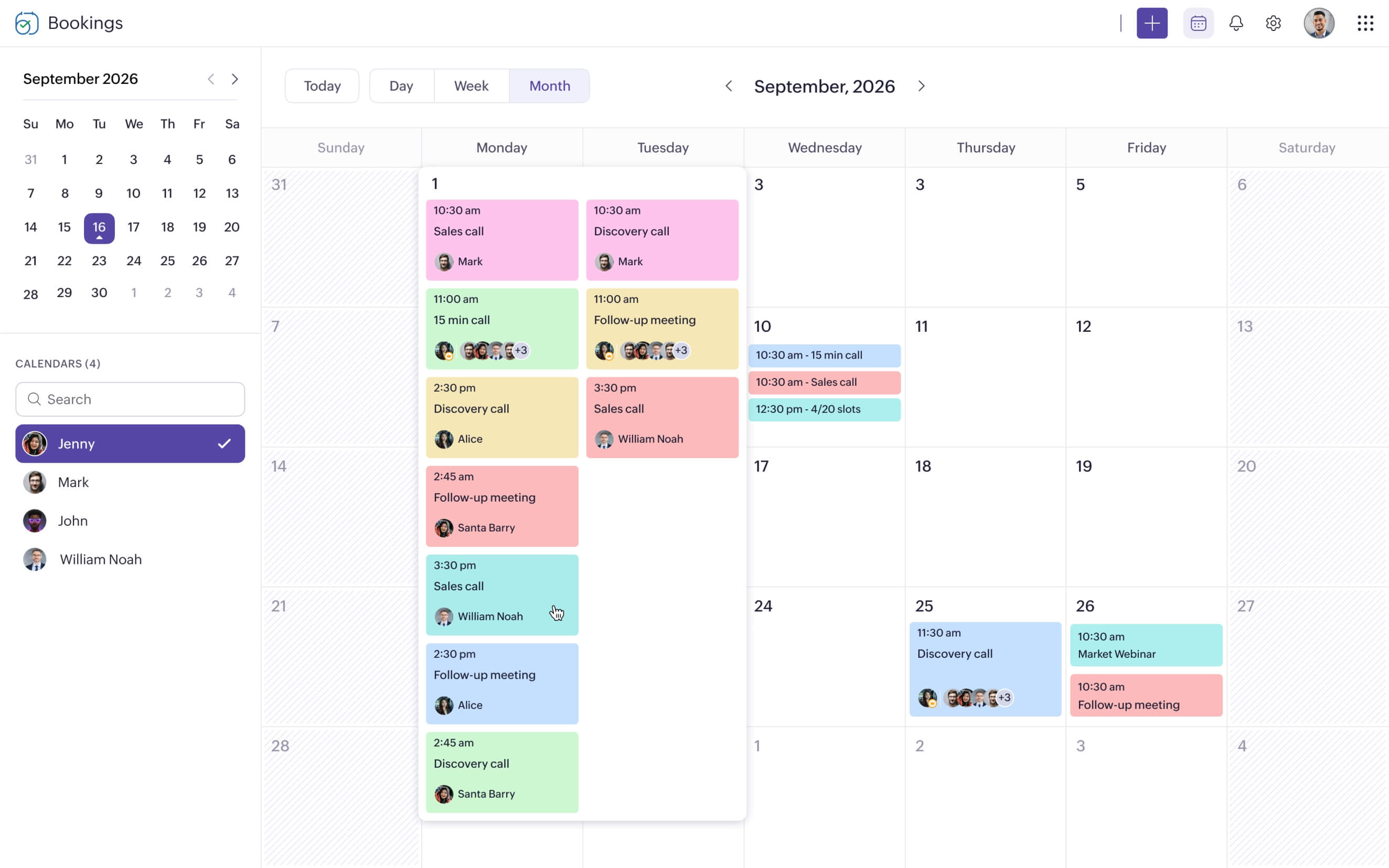 calender with appointments